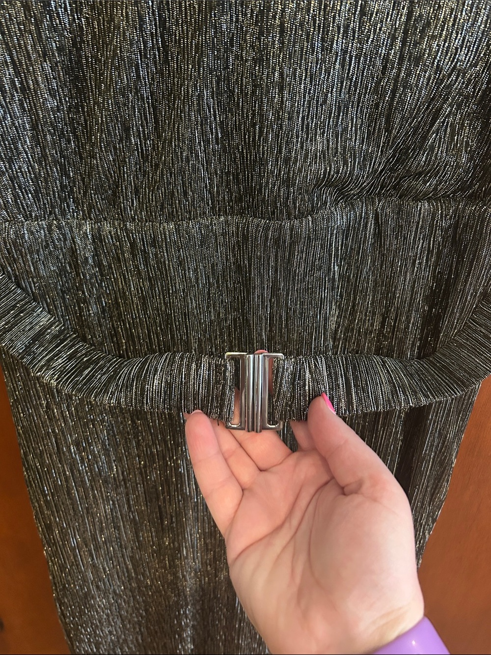 Halogen metallic belted jumpsuit size XL - Picture 4 of 5